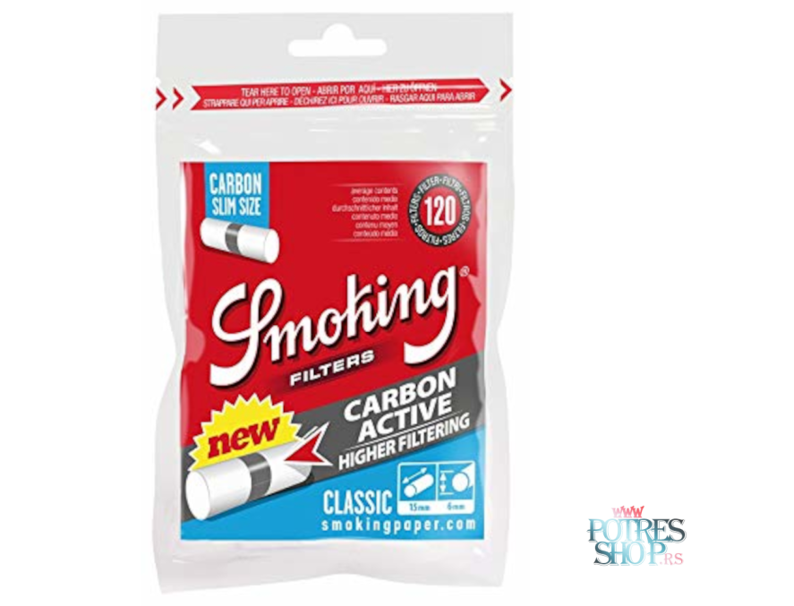 SMOKING FILTERI CLASSIC  SLIM CARBON  15MM